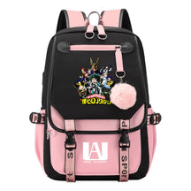 My Heroes Academy Usb Youth Student Backpack For Boys And Girls, Casual Woven Strap Flip Back Backpack