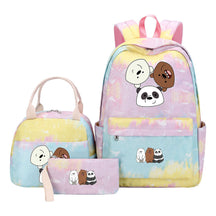 Cartoon Cute Three Cheap Bear Student Backpack Lunch Bag Three Piece Set Backpack Set
