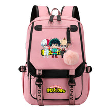 Comics My Heroes Academy Usb Youth Student Backpack Men's And Women's Leisure Ribbon Flip Backpack