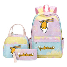 Egg Green Manga Student Girls School Bag Lunch Bag Three Piece Set Backpack Set