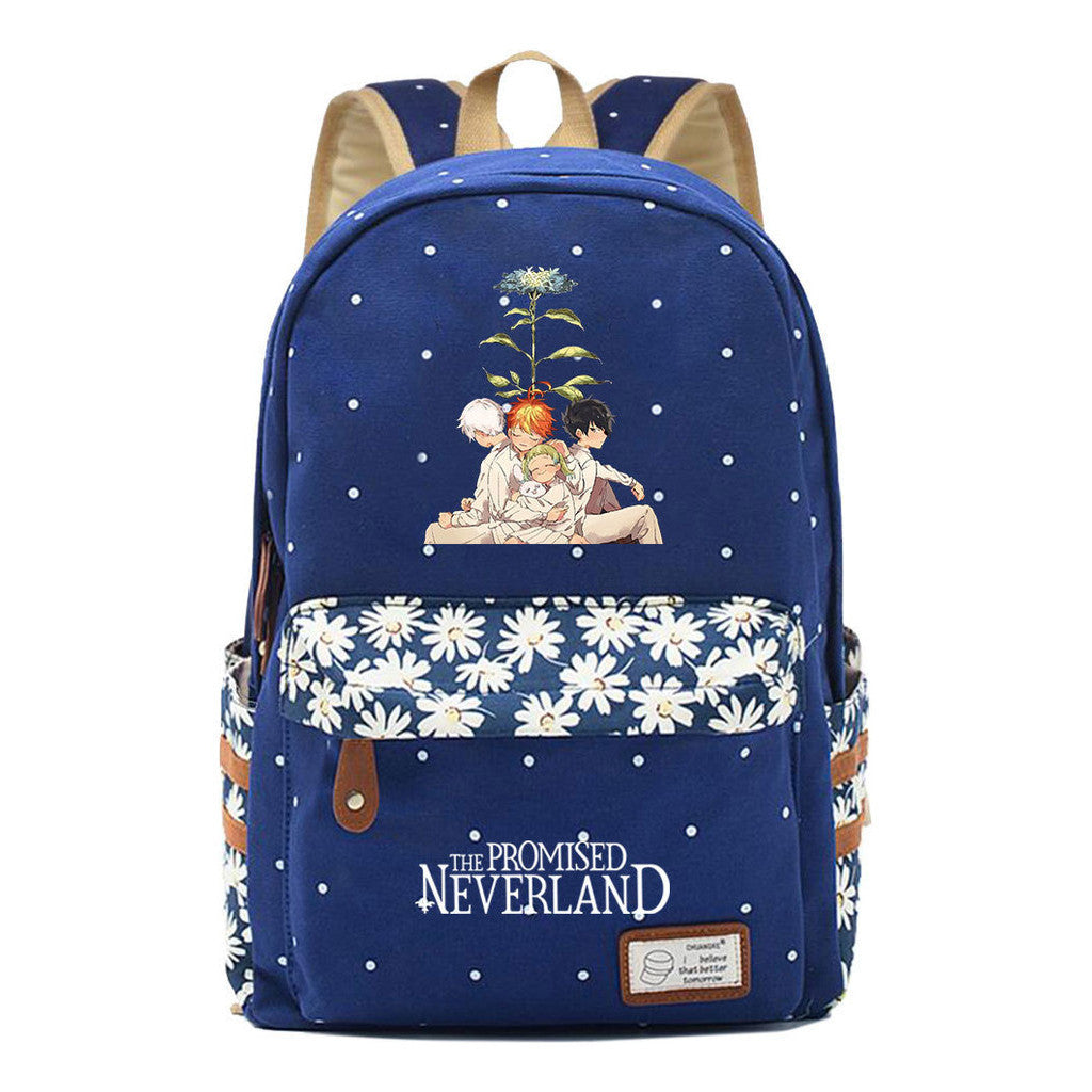 Promised Dream Island Printed Student Backpack, Floral Casual Backpack