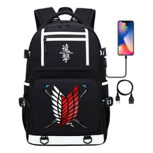 The Giant Soldier Captain Of The Manga Attack Printed Usb Youth Student Backpack Men's And Women's Backpack Leisure Travel Backpack
