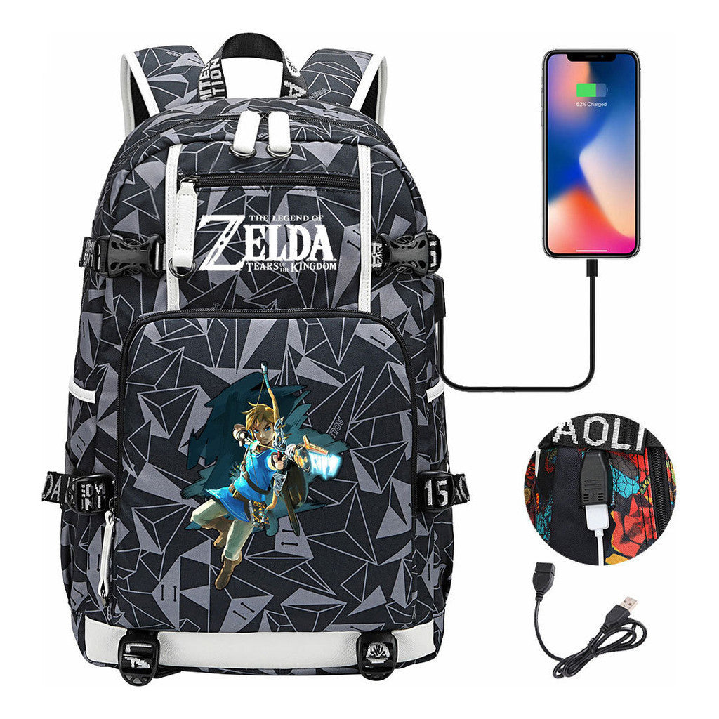 Legend Of Zelda Printed Youth Student Backpack For Men And Women With Large Capacity Leisure Travel Backpack
