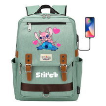 Anime Star Baby Stitch Printed Student Backpack For Men And Women With Casual Magnetic Buckle Backpack