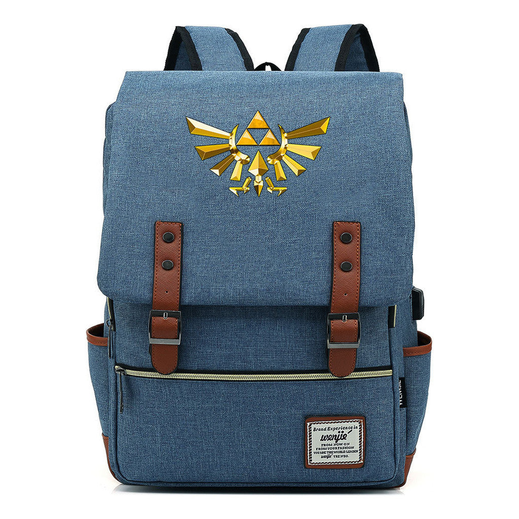 Game Zelda Kingdom Tears Print Youth Student Backpack Usb Casual Backpack