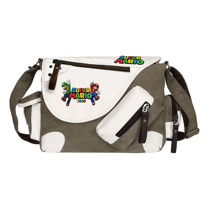Super Mario Youth Student School Bag Canvas Shoulder Bag Casual Straddle Backpack