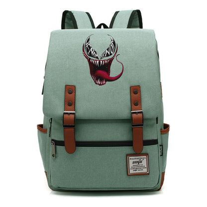 Printed Youth Student School Bag Casual Belt Buckle Classic Backpack