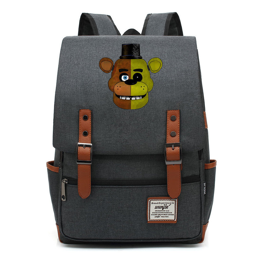 Toy Bear Game Printed Youth Student Backpack For Men And Women, Casual Belt Buckle, Classic Backpack