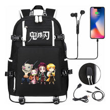 Cartoon Printed Usb Large Capacity Youth Student Backpack For Men And Women's Leisure Travel Backpack