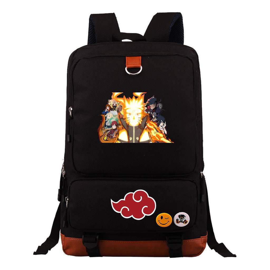 Cartoon Naruto Uchibo Youth Student School Bag Large Capacity Travel Bag Men's And Women's Backpack