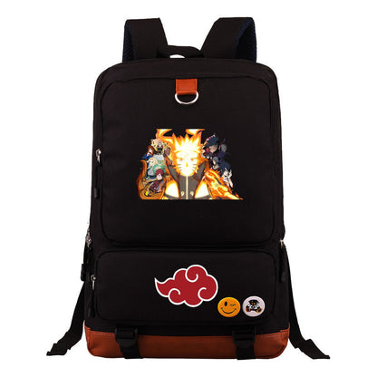 Cartoon Naruto Uchibo Youth Student School Bag Large Capacity Travel Bag Men's And Women's Backpack