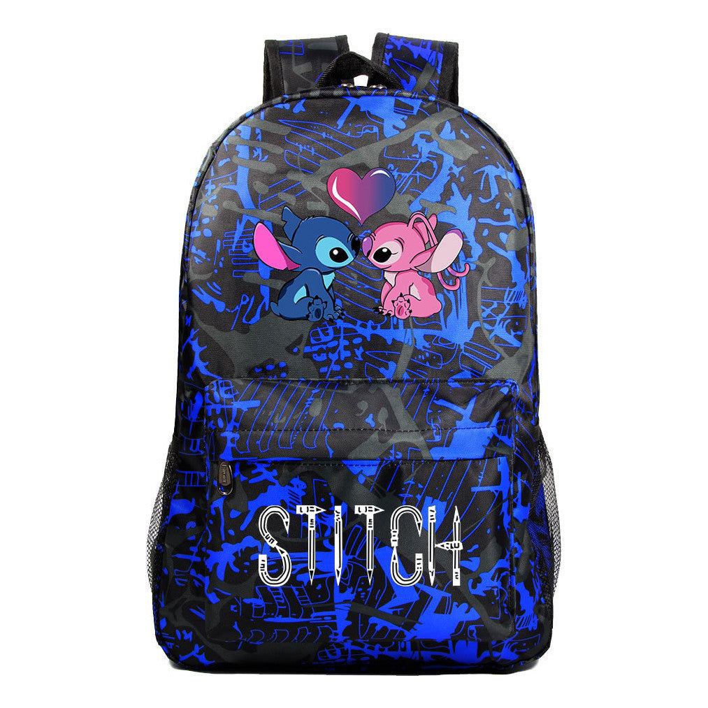 Interstellar Baby Stitch Printed Youth Student Backpack For Men And Women Casual Backpack