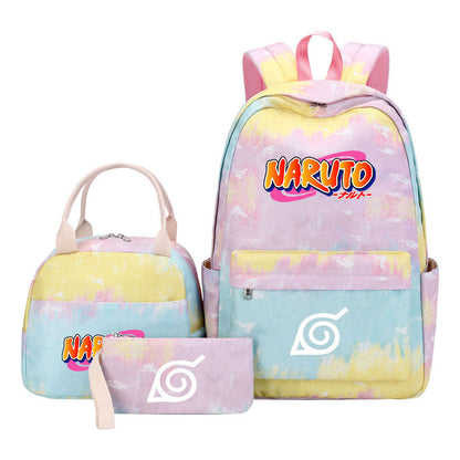 Naruto Student Girl Backpack Lunch Bag Three Piece Set Backpack Set