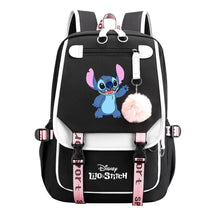 Interstellar Baby Stitch Usb Backpack For Boys And Girls Casual Woven Strap Flip Backpack