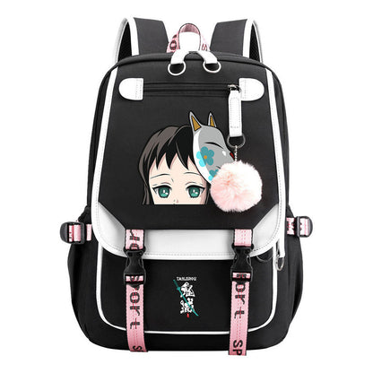 Cartoon Fashion Usb Youth School Bag For Boys And Girls Casual Ribbon Flip Backpack