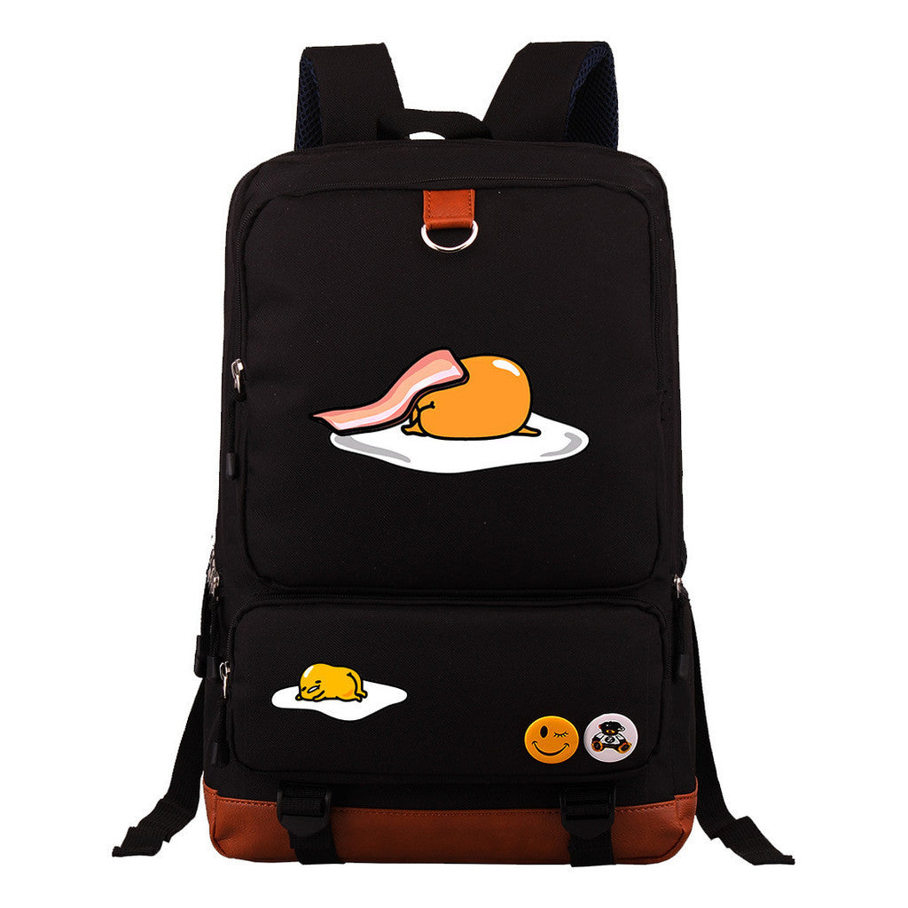 Cartoon Anime Lazy Egg Youth Student Backpack With Large Capacity Travel Bag For Boys And Girls Backpack
