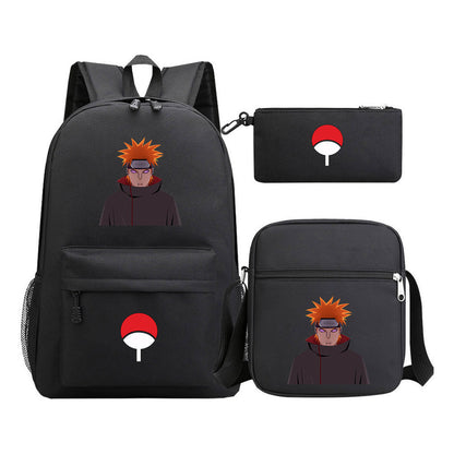 Anime Naruto Starry Sky Youth School Bag Three Piece Set For Men And Women Backpack Set