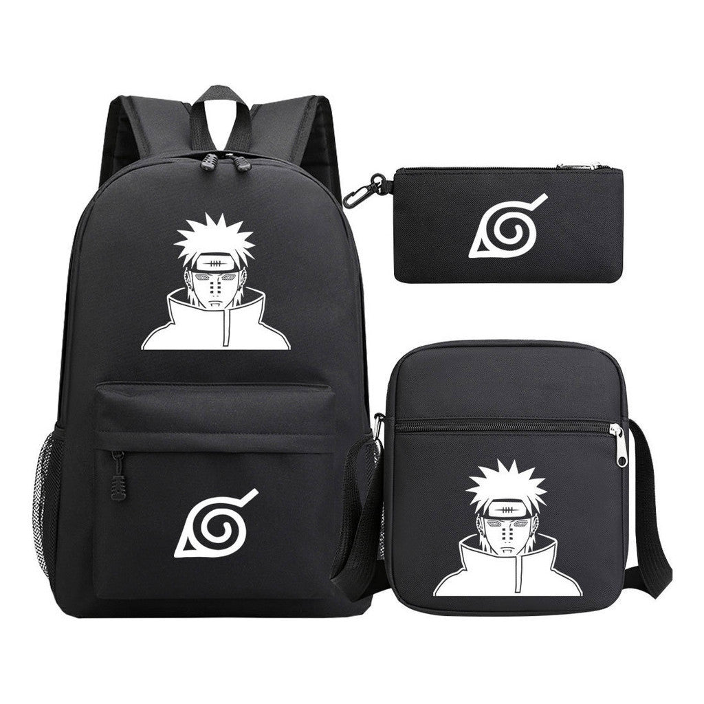 Anime Naruto Starry Sky Youth School Bag Three Piece Set For Men And Women Backpack Set