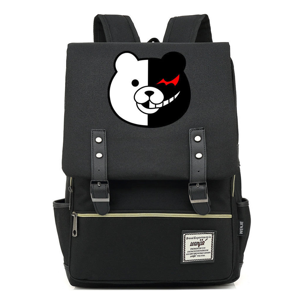 Printed Teenage Student Backpack For Men And Women With Casual Belt Buckle Classic Backpack