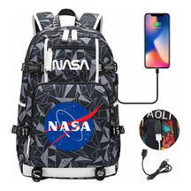 Nasa Fashion Printed Usb Student Backpack For Leisure Travel Backpack