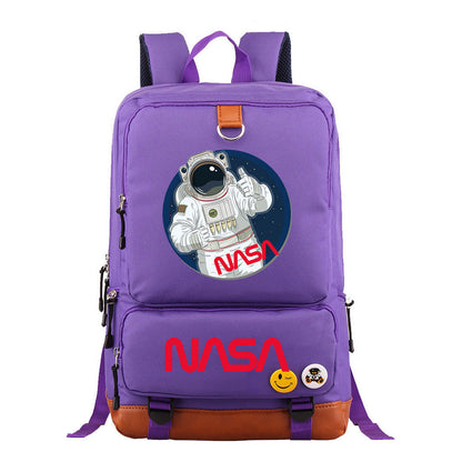 Nasa Fashion Printed Youth Student School Bag Large Capacity Travel Bag Men's And Women's Backpack