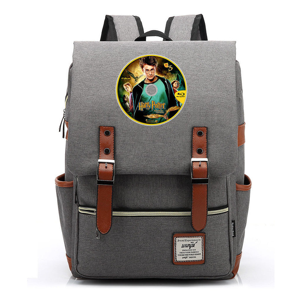 School Of Witchcraft And Wizardry Printed Youth School Bag Casual Belt Buckle Classic Backpack