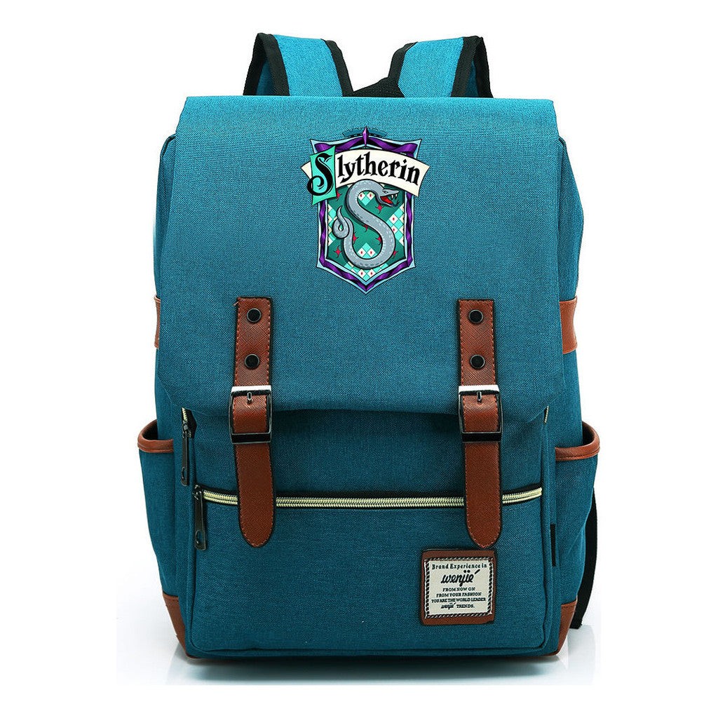 School Of Witchcraft And Wizardry Printed Youth Student School Bag Casual Belt Buckle Classic Backpack