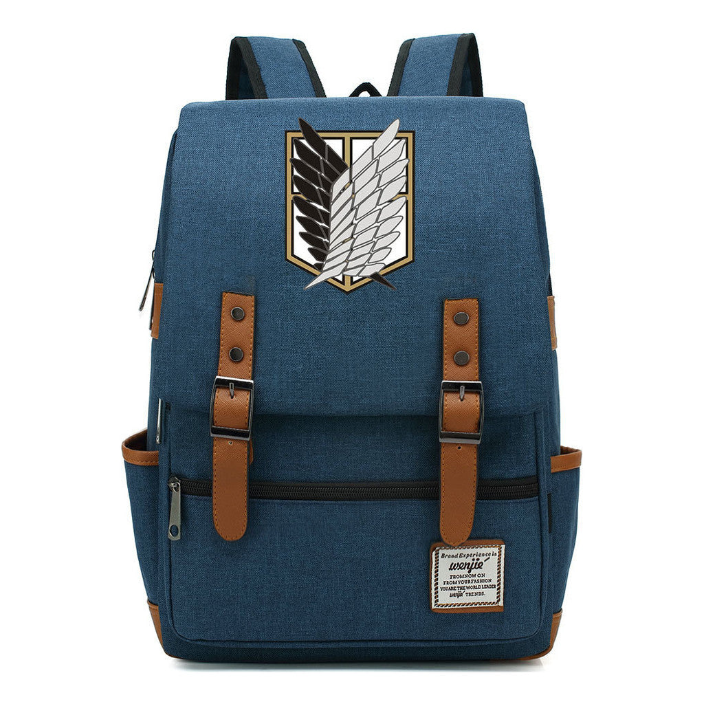 The Giant Of Manga Attack Printed Teenage Student Backpack For Men And Women With Casual Belt Buckle Classic Backpack 38*27*12.5cm
