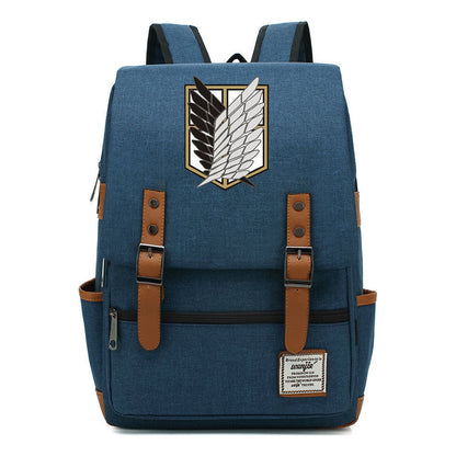 The Giant Of Manga Attack Printed Teenage Student Backpack For Men And Women With Casual Belt Buckle Classic Backpack 38*27*12.5cm