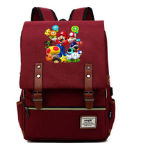 Super Mario Youth Student backpack USB casual backpack