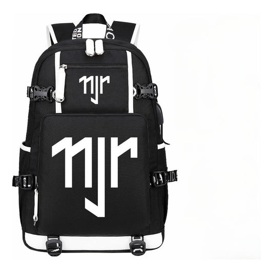 Football Star Neymar Printed Youth Student Backpack With Large Capacity