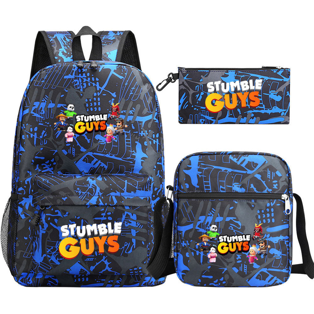 Three piece printed student backpack set for boys and girls, backpack set