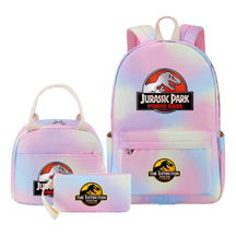 Jurassic Park Dinosaur Youth School Bag Lunch Bag Three Piece Set Backpack Set