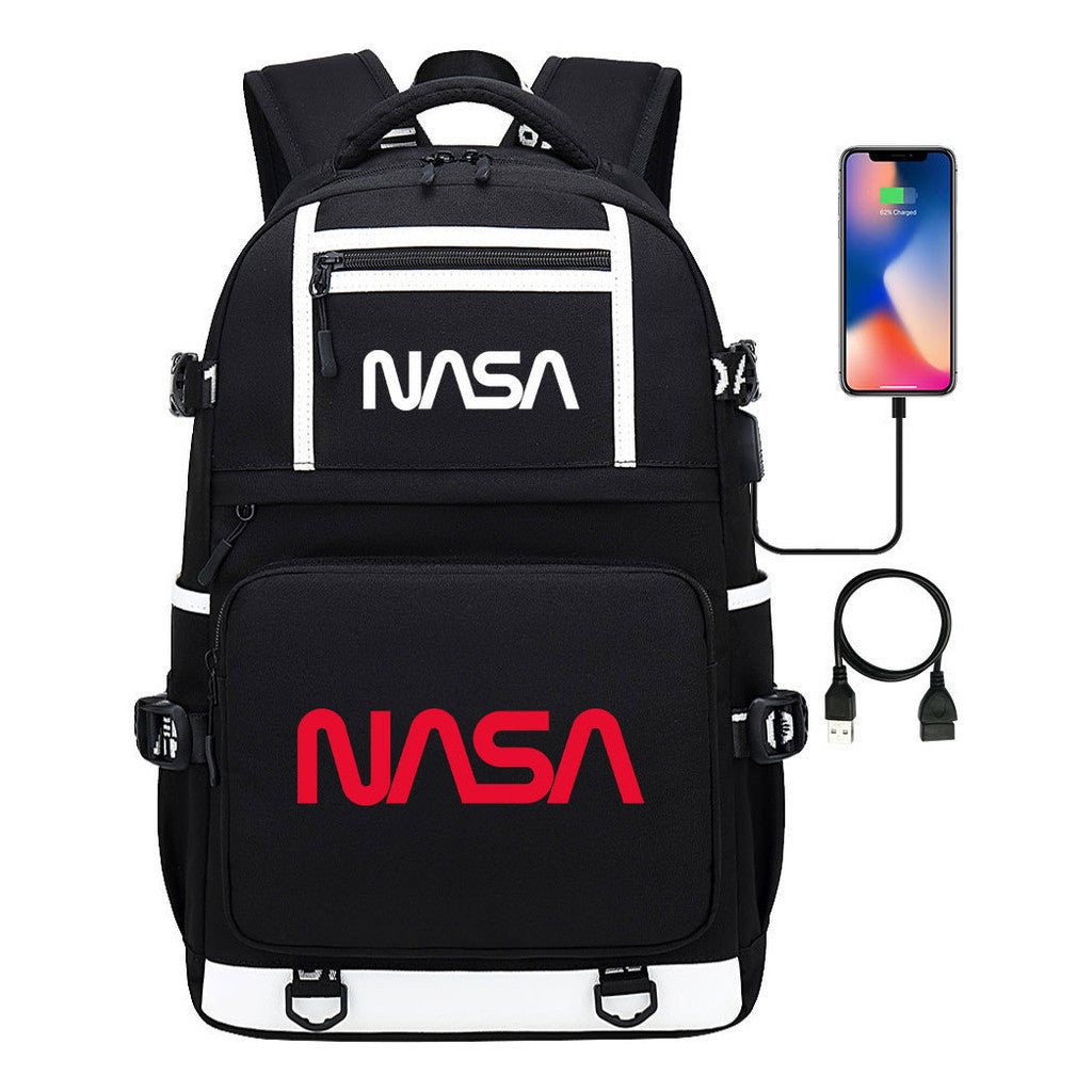 Fashionable Space Printed Usb Student Backpack Backpack Leisure Travel Backpack