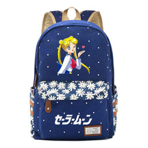 Anime Peripheral Beautiful Girl Warrior Student Backpack, Floral Casual Backpack