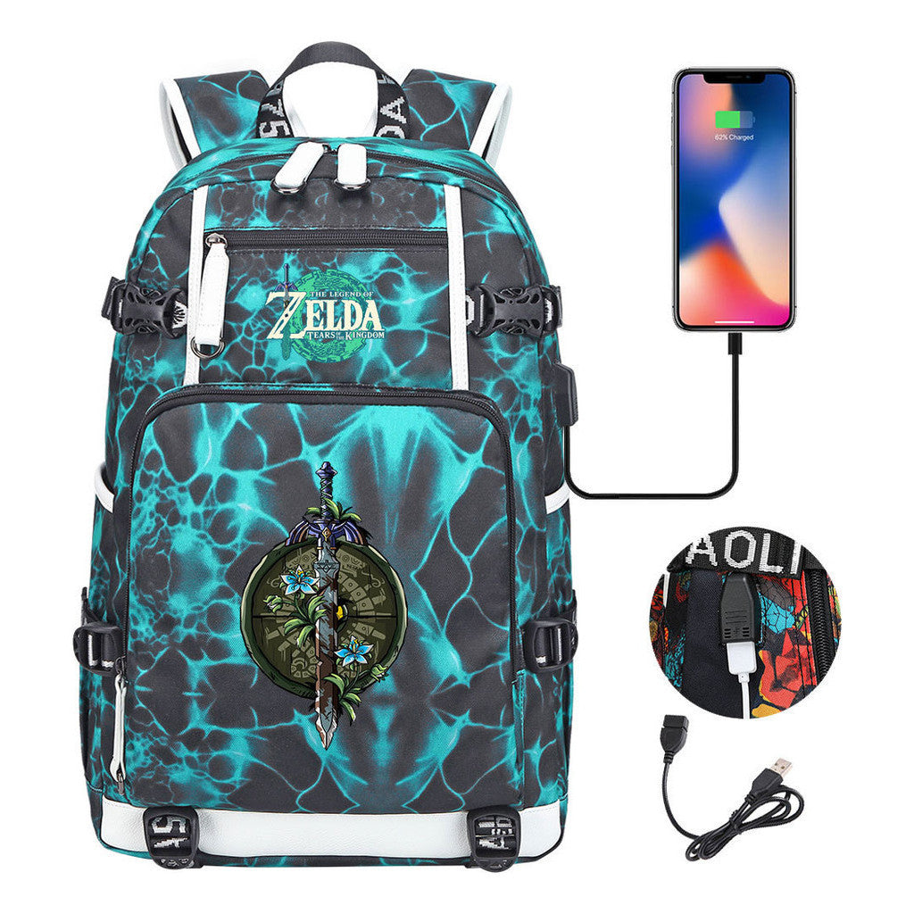 Printed Student Backpack For Men And Women With Large Capacity Leisure Travel Backpack