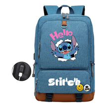 Anime Star Baby Stitch Printed Usb Youth Student Backpack For Men And Women's Leisure Travel Backpack