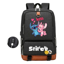 Anime Star Baby Stitch Printed Usb Youth Student Backpack For Men And Women's Leisure Travel Backpack