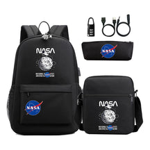 Fashionable Usb Password Lock Youth Student Backpack Three Piece Set Backpack