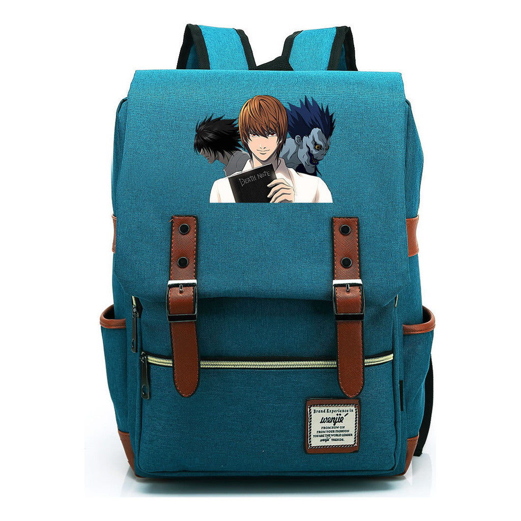 Manga Death Note Youth Student School Bag Men's And Women's Leisure Belt Buckle Backpack
