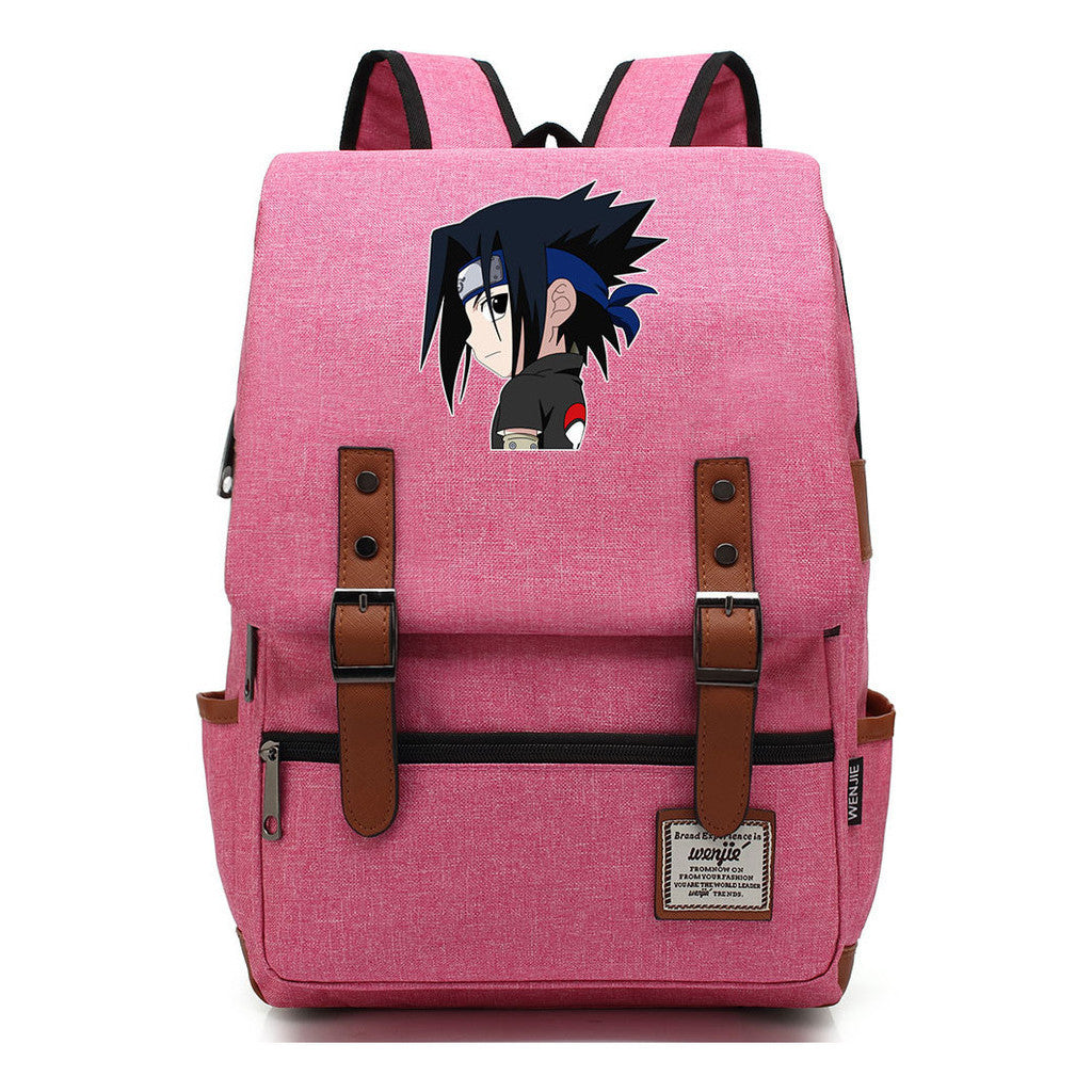 Naruto Printed Teenage Student Backpack For Men And Women, Casual Belt Buckle, Classic Backpack