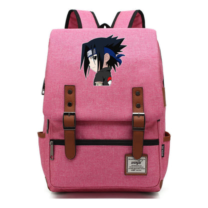 Naruto Printed Teenage Student Backpack For Men And Women, Casual Belt Buckle, Classic Backpack