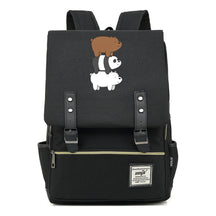 Cartoon Cute Three Bears Printed Youth School Bag For Men And Women Leisure Belt Buckle Classic Backpack