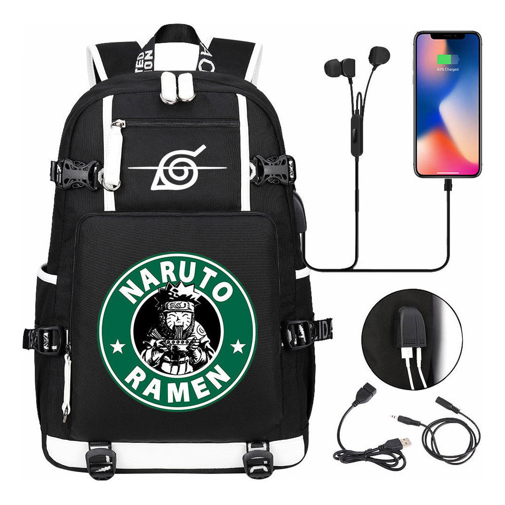 Naruto Usb Large Capacity Youth Student Backpack For Men And Women's Leisure Travel Backpack
