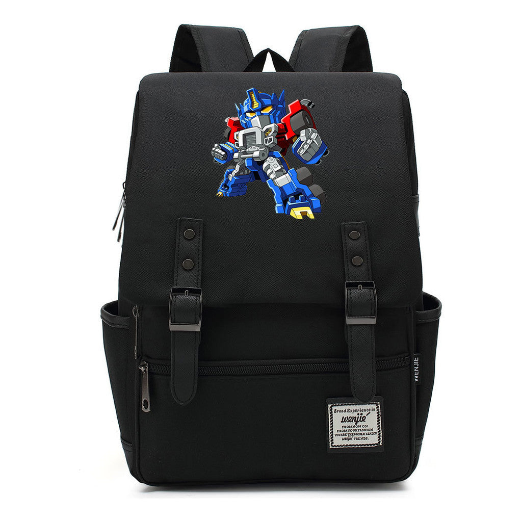 Transformed Mecha Printed Student Backpack For Men And Women's Leisure Backpack