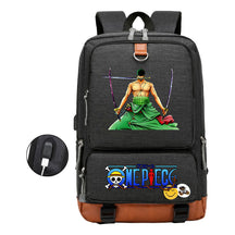 Cartoon Pirate King Print Usb Youth Backpack For Boys And Girls Leisure Travel Backpack
