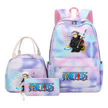 Cartoon Pirate King Student Girls School Bag Lunch Bag Three Piece Set Backpack Set