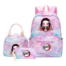 Cartoon Fashion Youth Student Girls School Bag Lunch Bag Three Piece Set Backpack