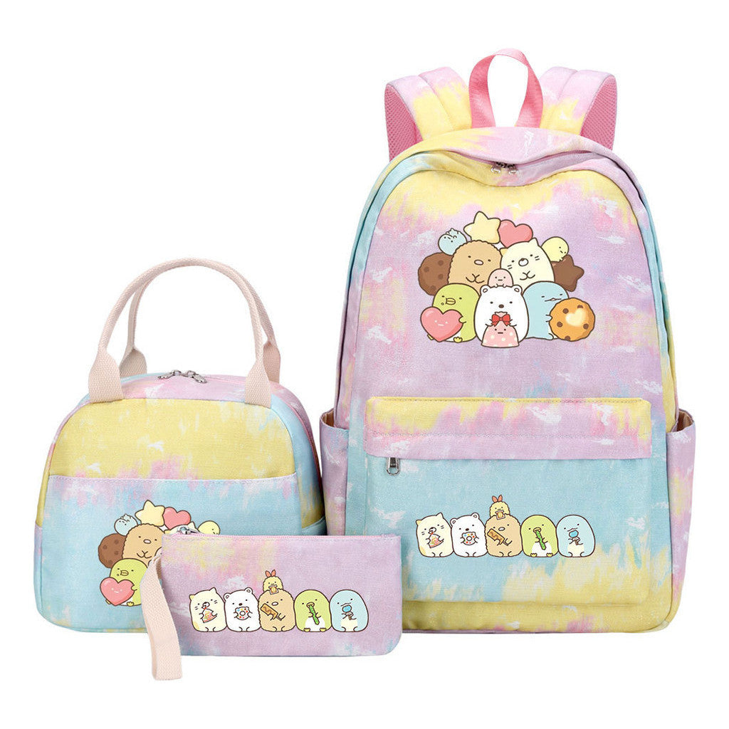 Game Corner Biology Student Girls School Bag Lunch Bag Three Piece Set Backpack Set