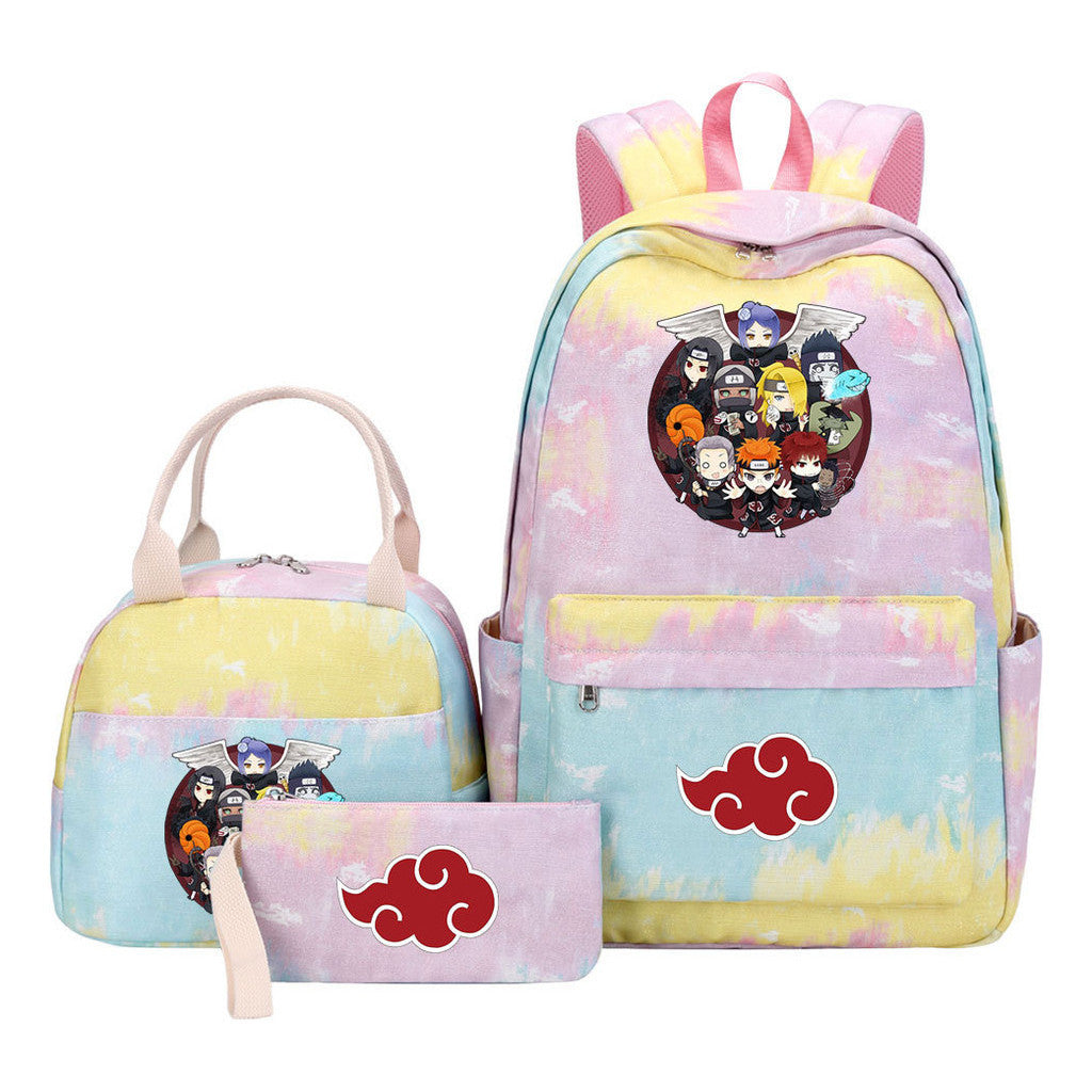 Naruto Student Girl Backpack Lunch Bag Three Piece Set Backpack Set